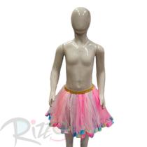 Saia Tule Rosa/Branco - Barrado cores candy - 30cm - Mod 420 - 01 unidade - Rizzo Saia Tule Rosa/Branco - Barrado cores candy - 30cm - Mod 420 - 01 unidade - Rizzo