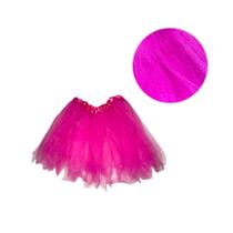 Saia Tule Rosa Escuro C/ Glitter 37 cm Carnaval Festa