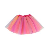 Saia Tutu Arco-Íris De 3 Camadas Para Meninas De 2 a 8 Anos, Vestido De Princesa Para Festa De Dança