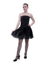 Saia tutu BellaSous preta de várias camadas para mulheres de Halloween