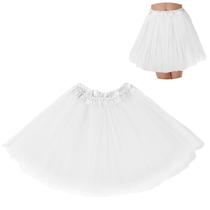 Saia tutu BFONS de tule de 3 camadas branca Saia tutu BFONS de tule de 3 camadas branca