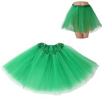 Saia tutu BFONS de tule de 3 camadas para mulheres verde Saia tutu BFONS de tule de 3 camadas para mulheres verde