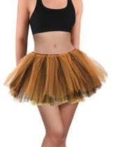 Saia tutu BFONS para mulheres, fantasia de Halloween, laranja/preta