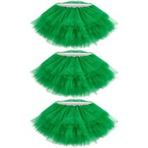Saia tutu Clothsport, balé de tule de 5 camadas para mulheres, verde x3 Saia tutu Clothsport, balé de tule de 5 camadas para mulheres, verde x3