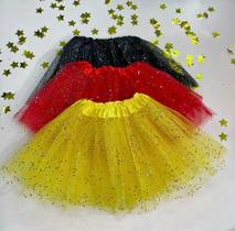 Saia Tutu colorida com glitter Roupas Femininas Infantis