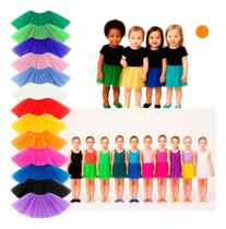 Saia Tutu Colorida Festa Infantil - Bri - Verde-Claro Padrão