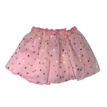 Saia Tutu Coração Dourado - Rosa Saia Tutu Coração Dourado - Rosa