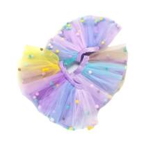 Saia Tutu Infantil de Tule com Pompom - Vestido de Princesa para Meninas
