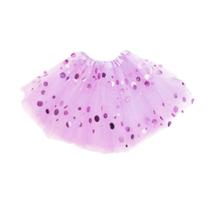 Saia Tutu Organza e Tule Lilás Bolinhas Metalizadas Ponto das Festas