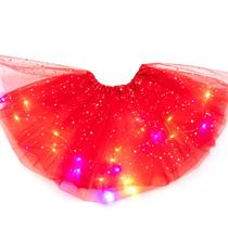 Saia tutu para mulheres e meninas, Starry Sky Star, lantejoulas com luz LED