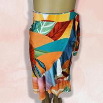 Saia Vânia Paisagem - Saia envelope com babado Saia Vânia Paisagem - Saia envelope com babado