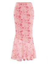 Saia Verdusa com estampa floral de cintura alta para mulheres