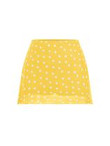 Saia Verdusa Polka Dots Mini Y2K Vintage Mesh Amarela para Mulheres Saia Verdusa Polka Dots Mini Y2K Vintage Mesh Amarela para Mulheres