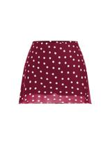 Saia Verdusa Polka Dots Y2K Vintage Mesh Burgundy para mulheres Saia Verdusa Polka Dots Y2K Vintage Mesh Burgundy para mulheres