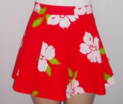 Saia Vermelha Estampada Tamanho M H