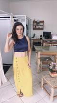 Saia Viscolinho botoes laterais