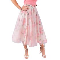 Saia Viscose Floral E Tulê - Juvenil Moda Evangélica Saia Viscose Floral E Tulê - Juvenil Moda Evangélica