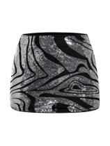 Saia WDIRARA Sparkly Sequin Bodycon Mini Star Graphic preta