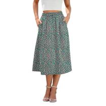 Saia Witsmile 2025 Bohemian A-Line com cintura elástica floral