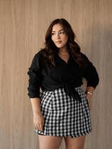 Saia Xadrez Feminina Plus Size Envelope Transpassada Amarração Ajustável Festa Junina São João Saia Xadrez Feminina Plus Size Envelope Transpassada Amarração Ajustável Festa Junina São João
