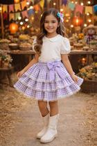 Saia Xadrez Festa Junina Infantil Juvenil Lilás Junino Caipira Quadrilha São João Rodada Sinhá Luxo Saia Xadrez Festa Junina Infantil Juvenil Lilás Junino Caipira Quadrilha São João Rodada Sinhá Luxo