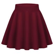 Saia Zeagoo Fall Wine Red Y2K, elástica de cintura alta, linha A Saia Zeagoo Fall Wine Red Y2K, elástica de cintura alta, linha A