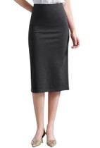 Saia ZXIHZF Classic Pencil Stretch Line Midi Grey Feminina