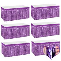 Saias de mesa Mebiornt, folha metálica roxa de 29 x 108 polegadas, pacote com 6 Saias de mesa Mebiornt, folha metálica roxa de 29 x 108 polegadas, pacote com 6