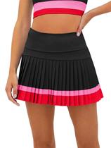 Saias de tênis Fisoew, bloco colorido de cintura alta com shorts femininos