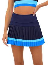 Saias de tênis Fisoew, bloco colorido de cintura alta com shorts femininos