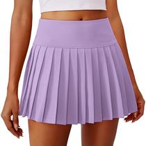 Saias de tênis PINSPARK Saia de treino plissada com shorts roxos XL