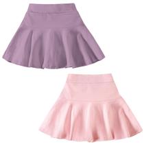 Saias DREAM BUS Girl plissadas com shorts, pacote com 2 unidades, 18 a 8 anos, rosa/roxo