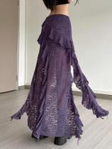 Saias Femininas De Verão Da Moda: Saia Justa Com Bainha Irregular, Babados Em Camadas, Renda E Saias Femininas De Verão Da Moda: Saia Justa Com Bainha Irregular, Babados Em Camadas, Renda E