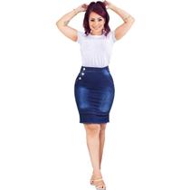 Saias Jeans Gospel Moda Femininas com elastanos