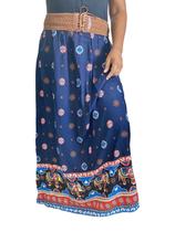 Saias Longa Estampada Feminina Indiana Saias Com Cinto Moda Evangélica Cintura Alta 2604