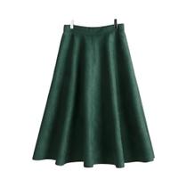 Saias Midi De Suede De Cintura Alta Para Mulheres, Elegantes E Multicoloridas, Estilo A-Line Para Saias Midi De Suede De Cintura Alta Para Mulheres, Elegantes E Multicoloridas, Estilo A-Line Para