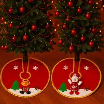 Saias Tapete Pelúcidas Base Árvore Natal Neve Rena Kit 2pçs Saias Tapete Pelúcidas Base Árvore Natal Neve Rena Kit 2pçs