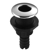 Saída D'água Costado ABS Preta Reta 3/4" Capa Inox Saída D'água Costado ABS Preta Reta 3/4" Capa Inox