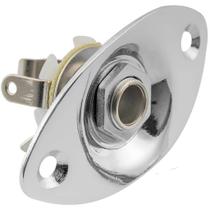 Saída de Áudio P10 Mono com Placa Oval Cromada Saída de Áudio P10 Mono com Placa Oval Cromada