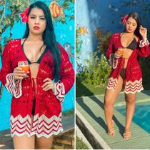 Saida de banho tricor vermelho