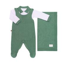 Saída de Maternidade Bebê Menina em Tricot Verde Fofinho