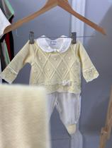Saida de maternidade beth bebe amarela menina tricot rn