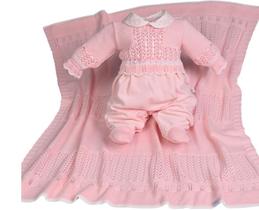 Saida de maternidade beth bebe trico suedini pietra rosa
