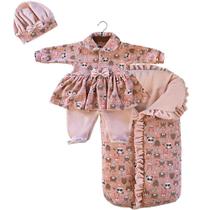 Saída de Maternidade Bichinhos Coral 3 Peças