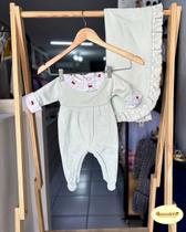 Saída de maternidade bordada cereja menina kidstar rn