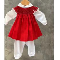 Saída de Maternidade Casinha de Abelha Vermelha c/ Body e Calça Branco Saída de Maternidade Casinha de Abelha Vermelha c/ Body e Calça Branco