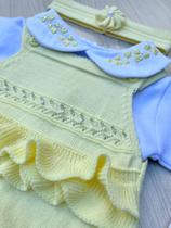 Saída de maternidade de menina em tricot Ayla 4 peças Saída de maternidade de menina em tricot Ayla 4 peças