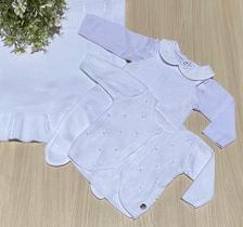 Saída de maternidade de menina em tricot Vitória 4 peças Saída de maternidade de menina em tricot Vitória 4 peças