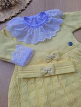 Saída de Maternidade de Menina Vestido Nina tricot 5 peças Dinhos Baby