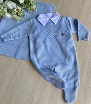 Saída de maternidade de menino em tricot Charles 3 peças - DINHOS BABY